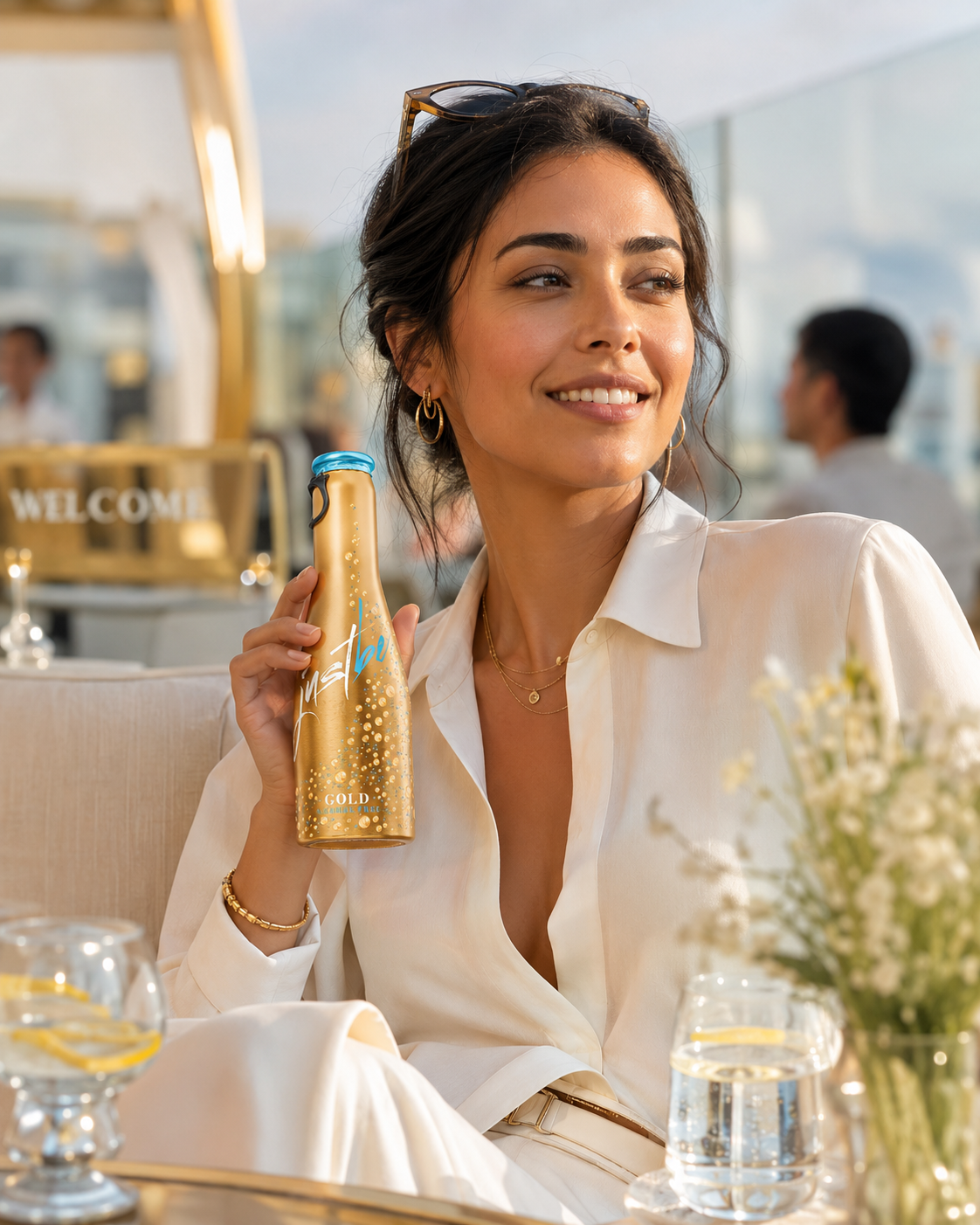 JustBe Gold Alkoholfrei — Premium 0,0 % vol Sparkling in 200 ml Aluminiumflasche